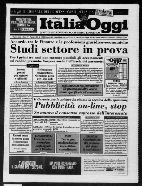 Italia oggi : quotidiano di economia finanza e politica